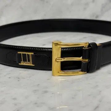 dunhill 던힐 천연 가죽 블랙 가죽 벨트 골드 버클