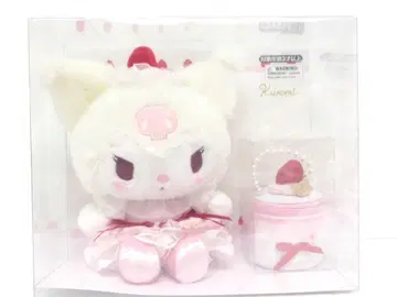 산리오 봉제 인형 & 액세서리 케이스 세트 딸기 휘핑 케이크 쿠로미