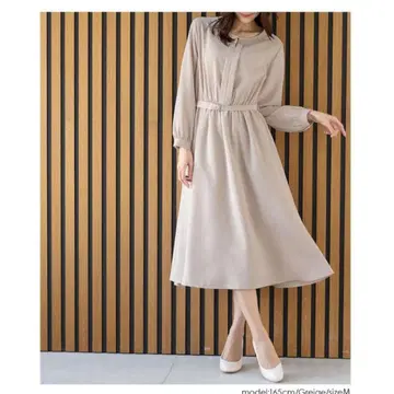 그레이지 긴팔 무릎 기장 원피스 M