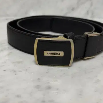 빈티지 레노마 블랙 가죽 벨트 천연 가죽 블랙