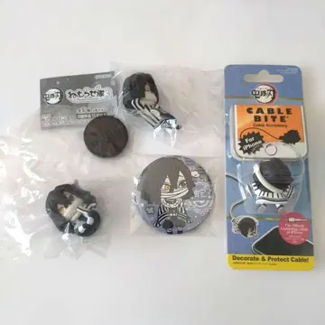 귀멸의 칼날 잠재우는대 앉히는대 케이블 바이트 캔뱃지 이구로 오바나이