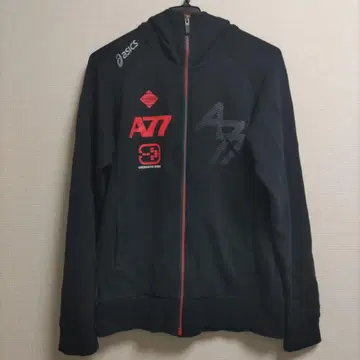 새상품급 ASICS 아식스 맨투맨 L 블랙 후드 부착 저지