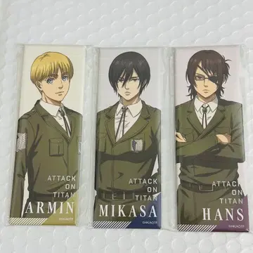 [ 3점 묶음 판매 ] 진격의 거인 롱 캔뱃지 아르민 미카사 한지