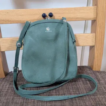 키소라 가마구치 숄더백 블루 천연 가죽 일본제