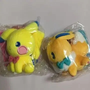 피카츄&이브이 봉제 인형 마스코트 사이코 소다 포켓몬 센터 한정판