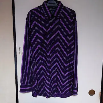 TOMMY HILFIGER 긴팔 셔츠 L 사이즈 보라색과 핑크