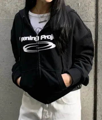 Opening Project 블랙 후드티 M Ive 레이