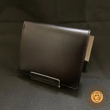 컴팩트 지갑 도치기 가죽 블랙