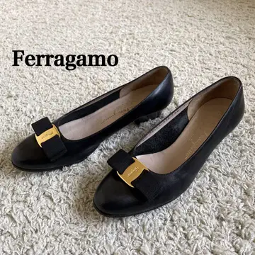[고품질] Ferragamo 페라가모 5 1/2C 블랙 펌프스 바라