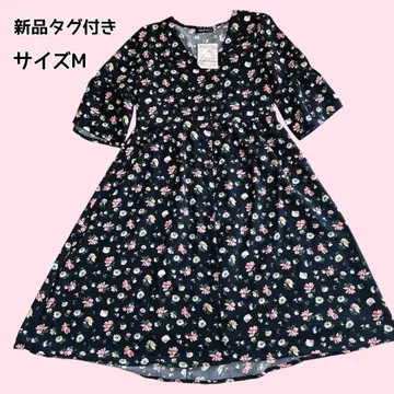 시마무라 산리오 헬로키티 꽃무늬 7부 소매 롱 원피스 M 새상품 겉옷