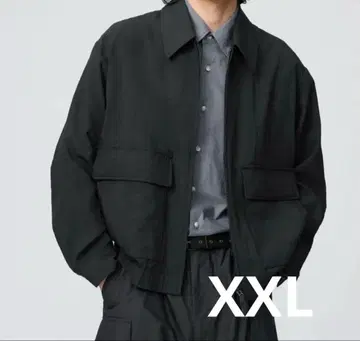 택 포함 새상품 UNIQLO U 숏 블루종 블랙 XXL
