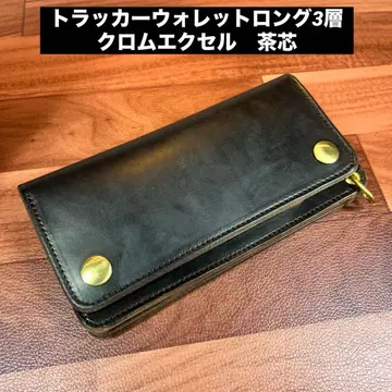 [트래커 지갑 롱 3층] 크롬엑셀 차심 골드