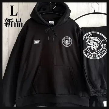 [ 택 포함 새상품 ] 맨체스터 시티 로고 후드티 셋업 자수 블랙 L