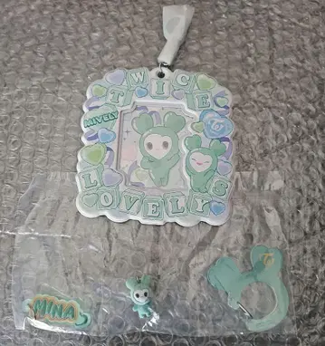 TWICE 카라비너 플로키 마스코트 & 카드 홀더 세트 미나