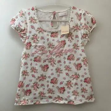 리즈리사 꽃무늬 퍼프 소매 T셔츠