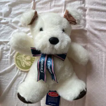 초레어 빈티지 선애로우 화이트 강아지 봉제 인형 테리어견 쇼와 레트로