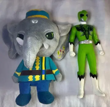 동물전대 쥬오우저 타스크 봉제 인형 소프트 비닐 피규어 세트