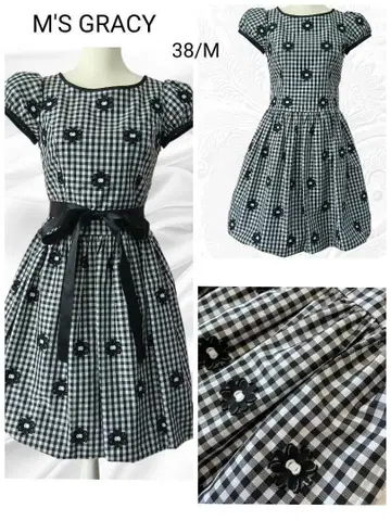 M'S GRACY 깅엄 체크 원피스 38/M