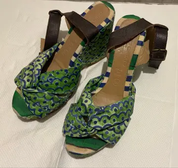 츠모리치사토 PARE GABIA 그린 샌들 36