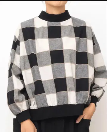 SUN VALLEY 코튼 몰사 블록 체크 풀오버