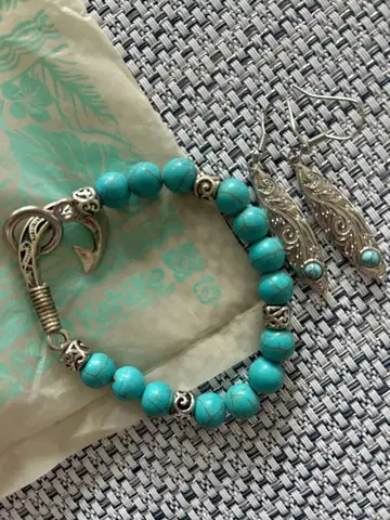 완판 카히코 터콰이즈 팔찌 & 귀걸이 SOTA