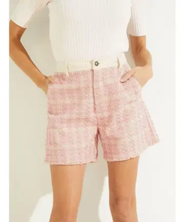 GUESS 게스 트위드 숏팬츠 핑크