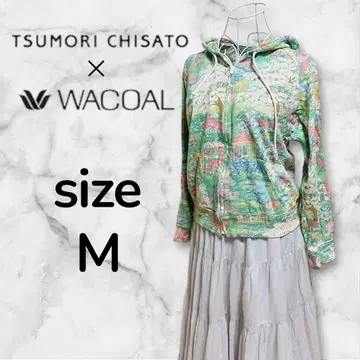 [일본제] 츠모리치사토 x WACOAL 꽃무늬 풍경 지퍼 후드티 M