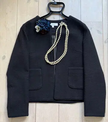 BEAUTY&YOUTH 애로우즈 트위드 노카라 자켓 L 네이비