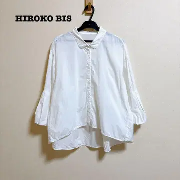 HIROKO BIS 벌룬 슬리브 블라우스 쁘띠 칼라 화이트 9