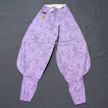 도라이치 초초 롱 팔분 허리 73cm 면 100% 보라색 올 패턴