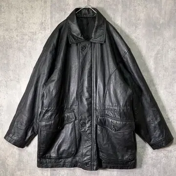 고급 프랑스산 램 가죽 카 코트 블랙 천연 가죽 어깨 패드 없음