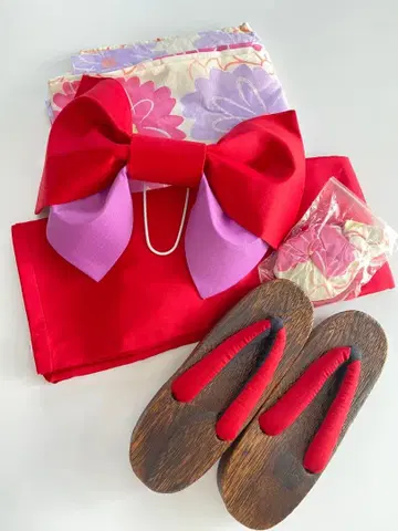 유카타 오비 일본 나막신 머리 장식 세트