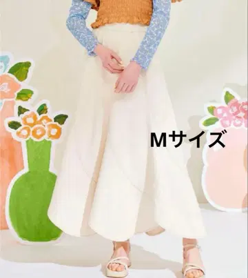 M사이즈 poppy 마가렛 데님 스커트 화이트 아사기니뇨