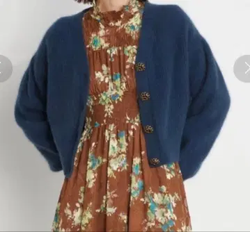 LILY BROWN 라쿤 혼방 니트 가디건 네이비