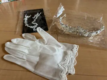 실버 티아라 그로브 목걸이 세트 웨딩 브라이덜