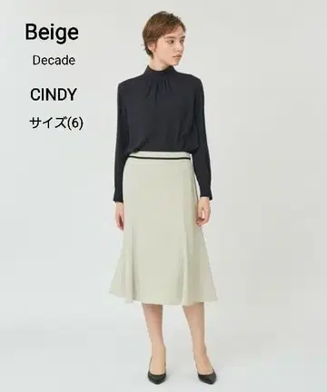 새상품급 Beige. Decade CINDY 백 새틴 조젯 스커트