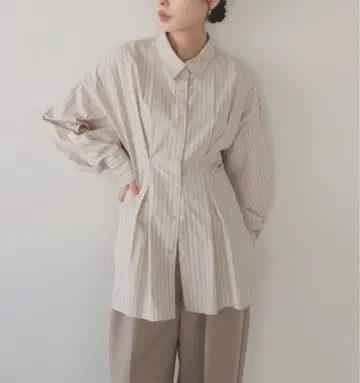 블라우스 셔츠 허리 턱 칼라 셔츠 LIAN