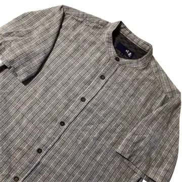 가쓰시카 호쿠사이 올 패턴 노카라 반팔 셔츠 그레이 M