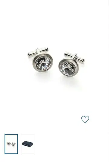 크리스탈 장식 실버 커프 링크스