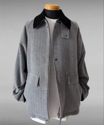 로리즈팜 MEN 헤링본 트위드 헌팅 자켓 바버