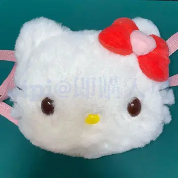 2 키티 봉제 인형 파우치 원 포인트 하트 퓨로