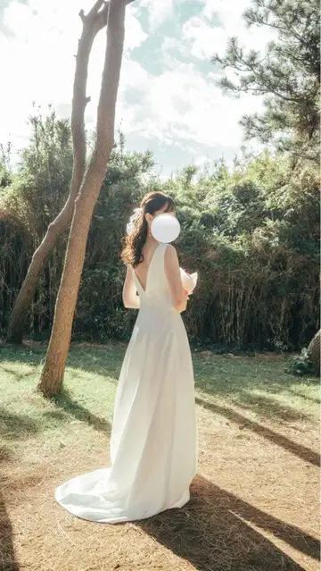 화이트 웨딩 드레스 그로브 베일 3종 세트