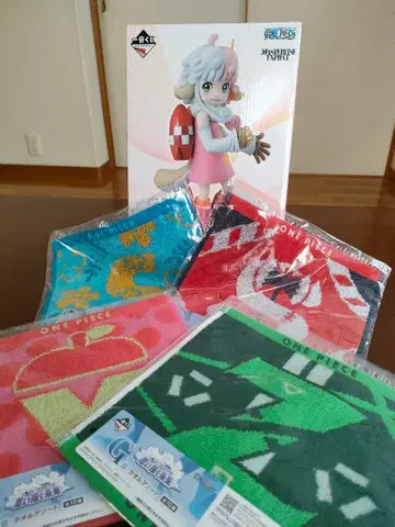 원피스 1번 복권 상상하는 미래 아틀라스 피규어 타월 손수건 4장 세트