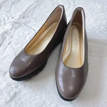 [ 컨디션 최상 ] 힐즈베뉴 베이지 리얼 가죽 웨이브 밑창 통굽