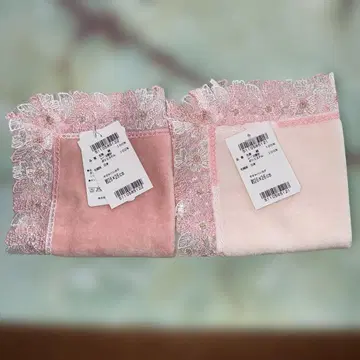 치카자와 레이스 타월 손수건 벚꽃 소식 피치 핑크