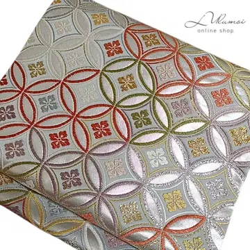 LULU26 후쿠로 오비 순수 실크 칠보 은