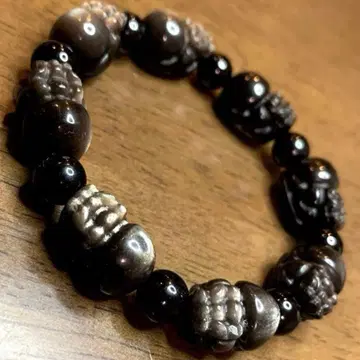 레인보우 옵시디언 (은요석) 비휴 팔찌 남녀 공용