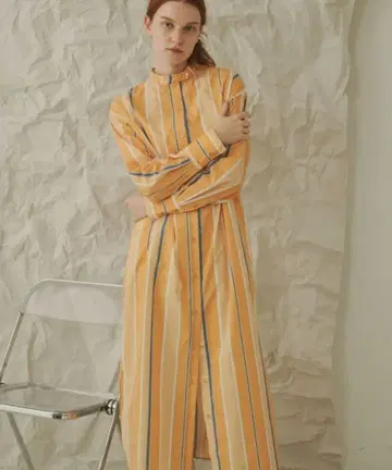 유니테이지 스탠드 스트라이프 셔츠 원피스