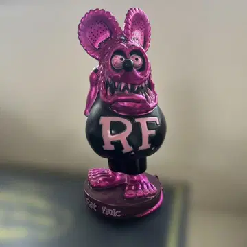 Rat Fink 피규어 핑크 블랙 약 15cm