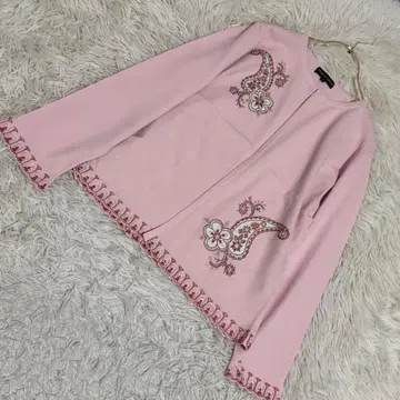 LAPINE BLANCHE 자수 가디건 핑크 M 귀여운 고급